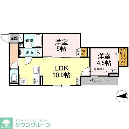 セレスティア六町IV(2LDK/2階)の間取り写真