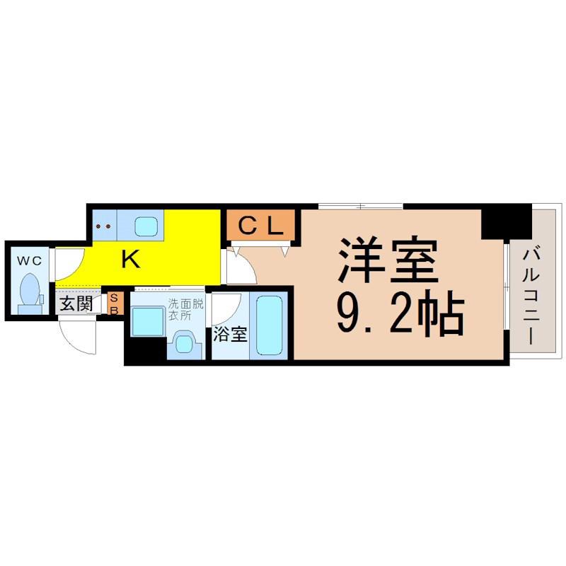 RAFFLE CHIHAYA(1K/6階)の間取り写真