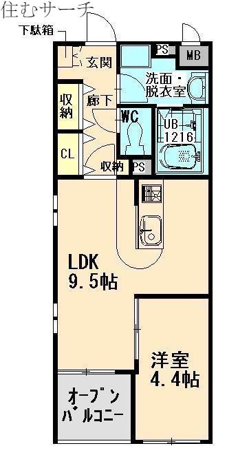 クオーレトラストIII(1LDK/2階)の間取り写真
