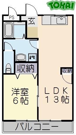 グリーンフォート(1LDK/1階)の間取り写真