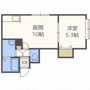ノースリバー緑苑台(1LDK/2階)の間取り写真