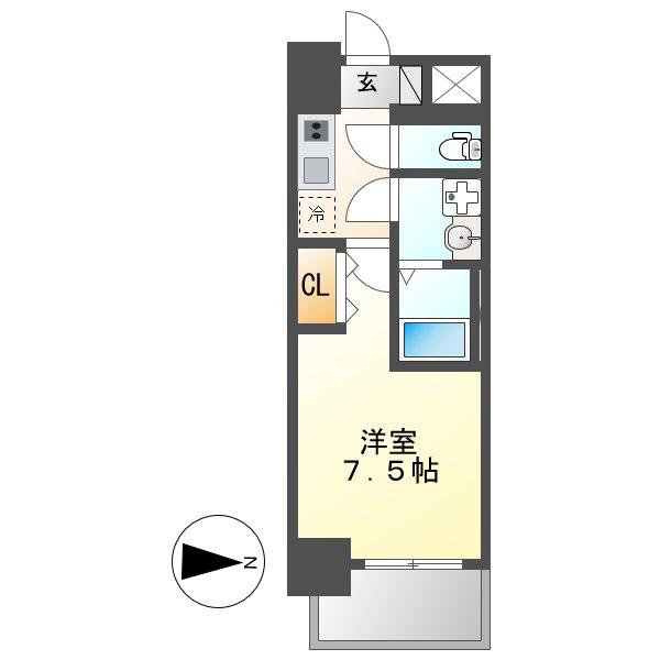 S-RESIDENCE豊国通(1K/12階)の間取り写真