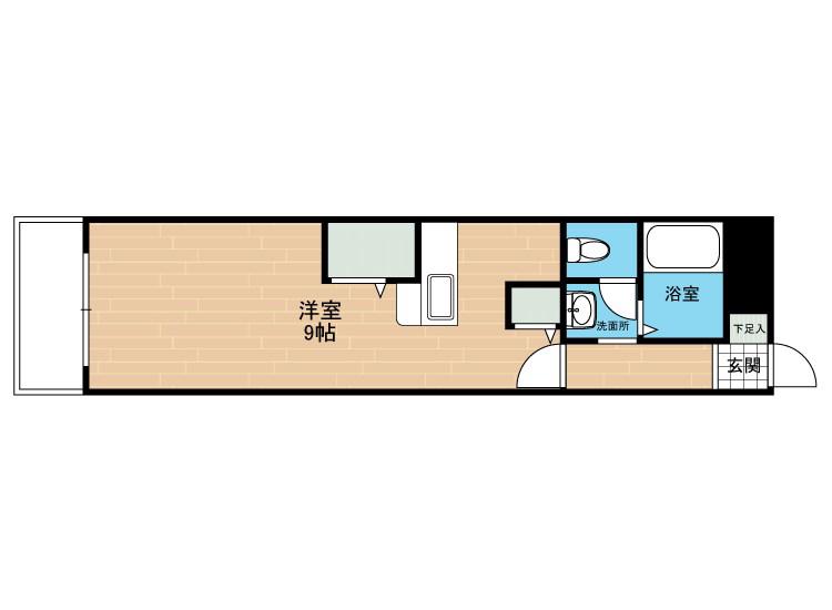 NKビル(1K/3階)の間取り写真