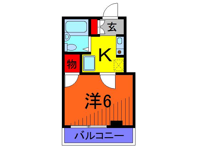 ハイクレストエビハラ(1K/2階)の間取り写真