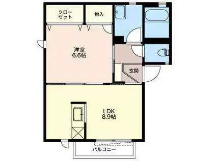 ティエラ(1LDK/1階)の間取り写真