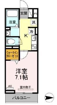 D-グレイス A(1K/3階)の間取り写真