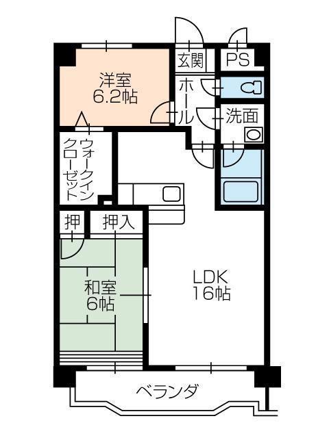 ボンヌシャンス壱番館(2LDK/1階)の間取り写真