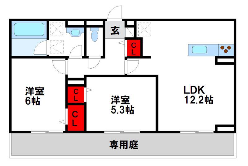 CHOUETTE(2LDK/3階)の間取り写真