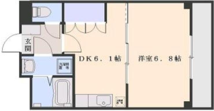 RIVERSIDE COURT(1DK/3階)の間取り写真