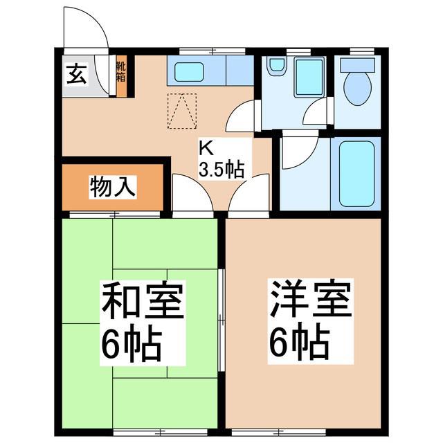 クレールあおば(2K/1階)の間取り写真