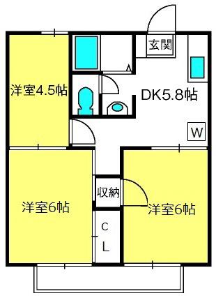 MINTHOUSE A(3DK/2階)の間取り写真