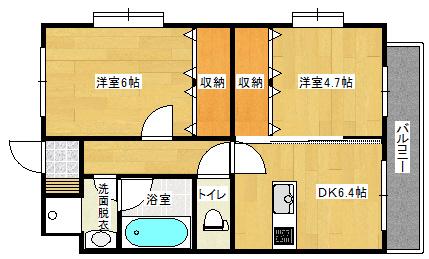 フローラルさくら(2DK/3階)の間取り写真