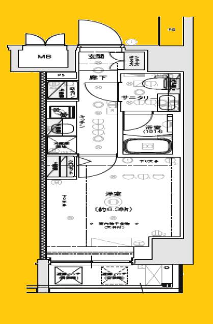 クレストタップ新横浜(1K/10階)の間取り写真