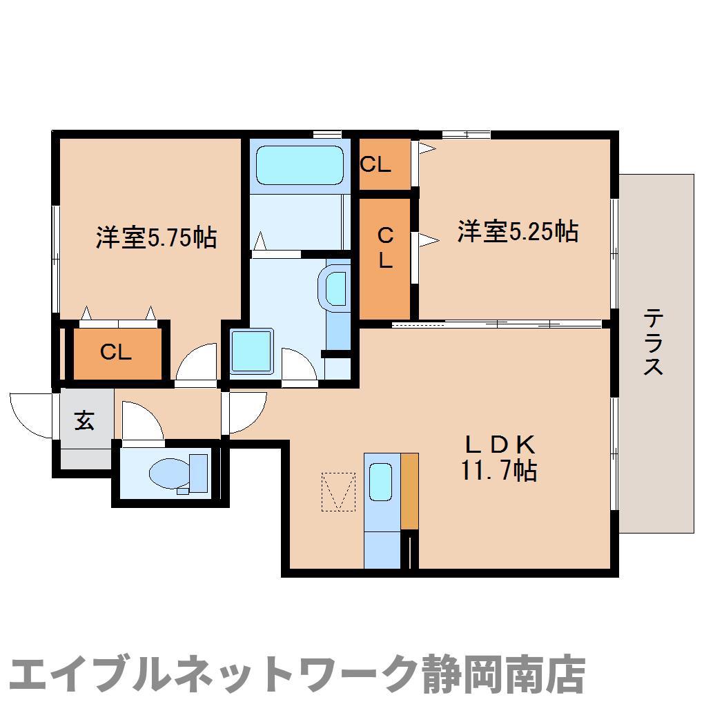 カリーナ(2LDK/1階)の間取り写真