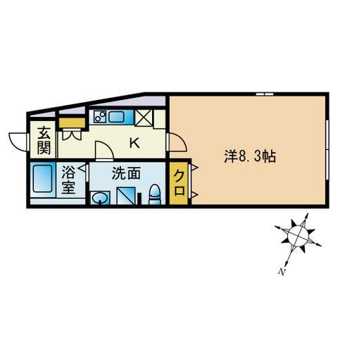 コンポジット久が原(1K/1階)の間取り写真