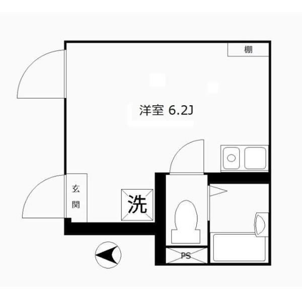 リブ新子安(ワンルーム/1階)の間取り写真