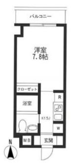KDXレジデンス御徒町(1K/8階)の間取り写真