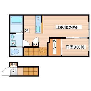 グランヴィラ八本松(1LDK/2階)の間取り写真
