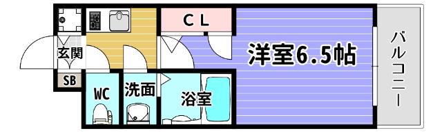 エスリード弁天町ルシェンテ(1K/7階)の間取り写真