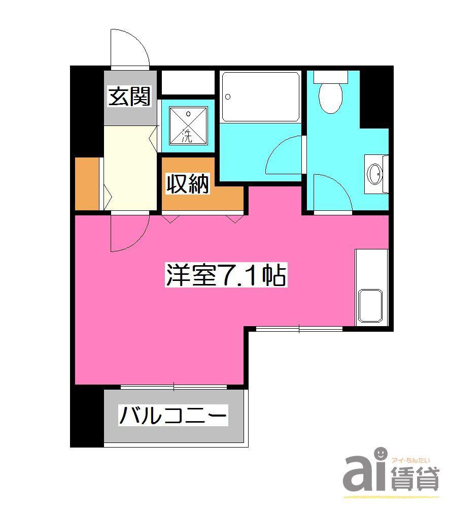 ガルリエ道(ワンルーム/2階)の間取り写真