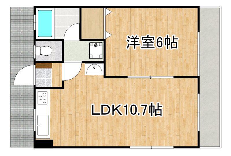 クリスタルハーモニー(1LDK/7階)の間取り写真