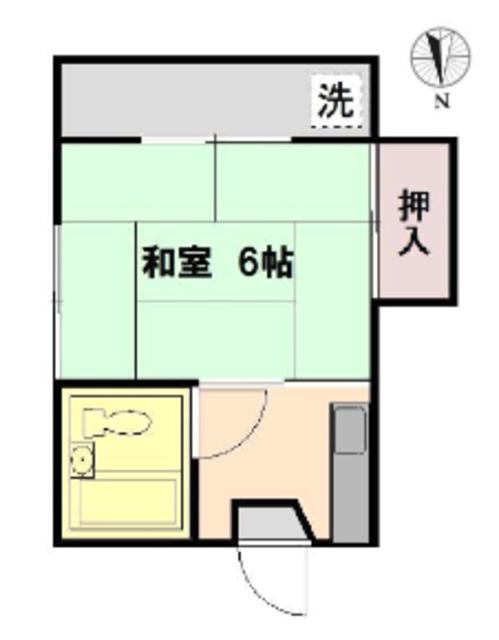 コーポ山遊(1K/2階)の間取り写真