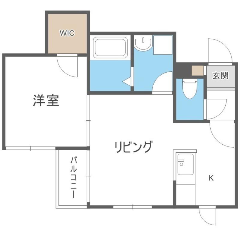 グランディールN15(1LDK/4階)の間取り写真
