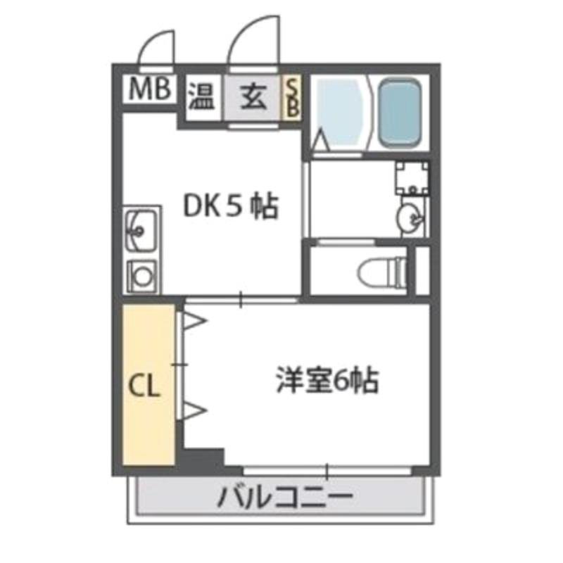INFIELDII(1DK/2階)の間取り写真