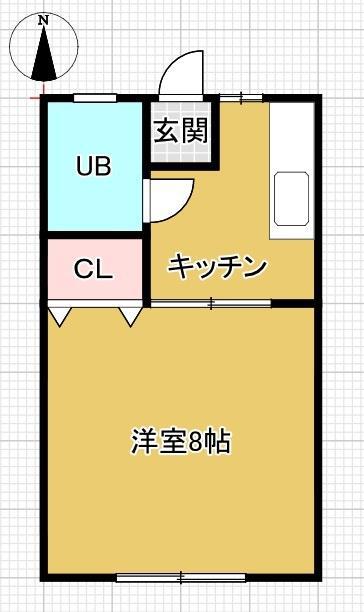 シティハイムプロキオン(1K/2階)の間取り写真