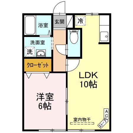 セジュールSE2秀(1LDK/1階)の間取り写真
