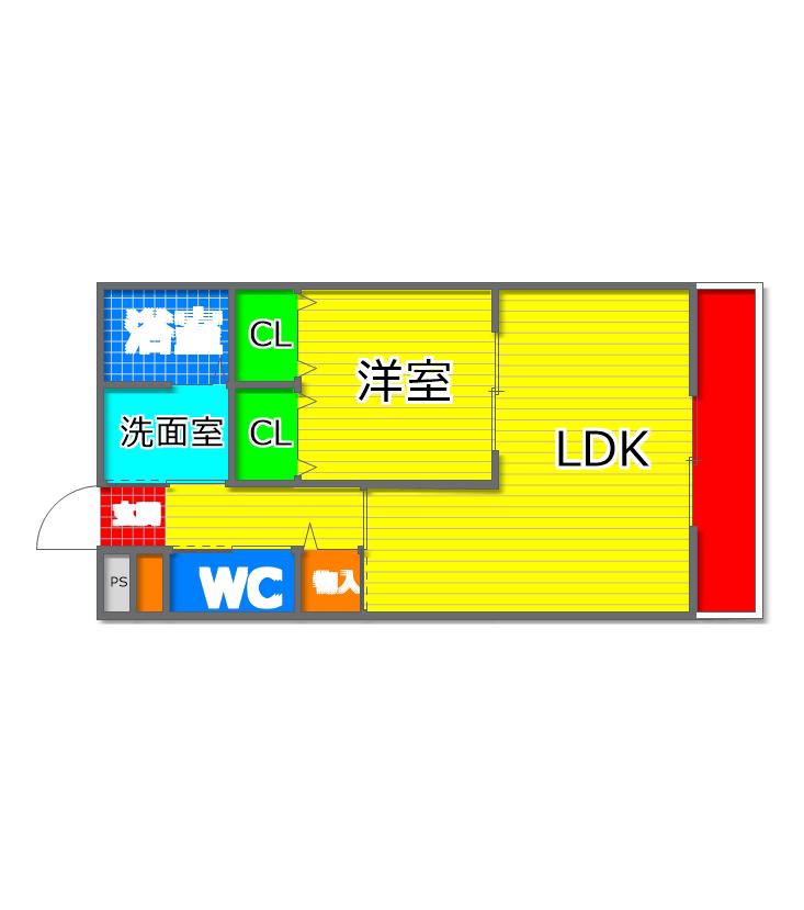 ソレーユ ショウエイ(1LDK/2階)の間取り写真