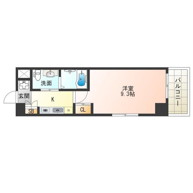 GROOVE千船駅前(1K/5階)の間取り写真