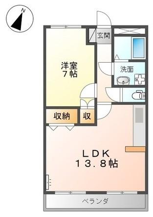 リーベンブルグ(1LDK/2階)の間取り写真