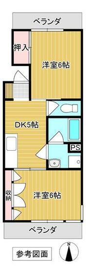 星ヶ丘ハイツ(2DK/2階)の間取り写真