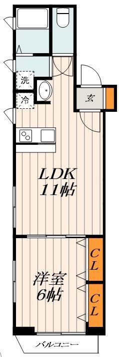 OZ浅草(1LDK/3階)の間取り写真