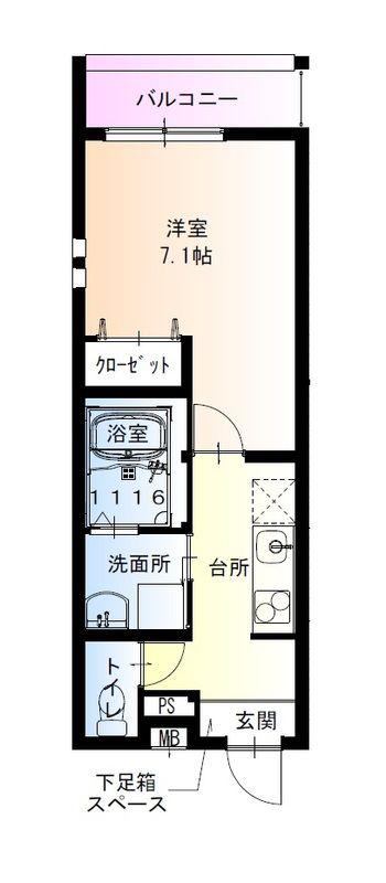 フジパレス阪急武庫之荘駅西III番館(1K/3階)の間取り写真