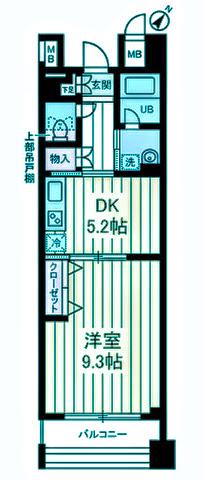 グランデュール千鳥(1DK/1階)の間取り写真