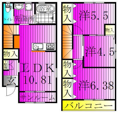 リーブルファイン愛宕駅前I(3LDK/1階)の間取り写真