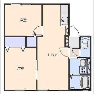 ガーデンガリジェ(2LDK/2階)の間取り写真