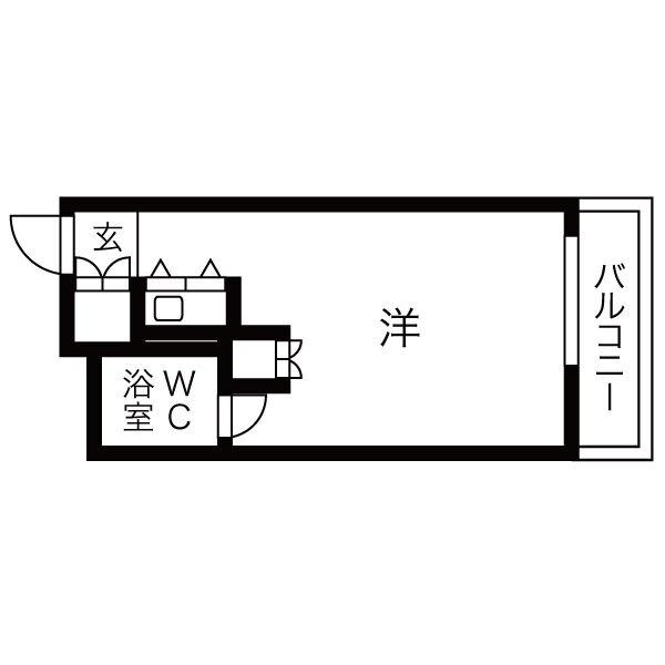 植田パークハイツ(ワンルーム/5階)の間取り写真