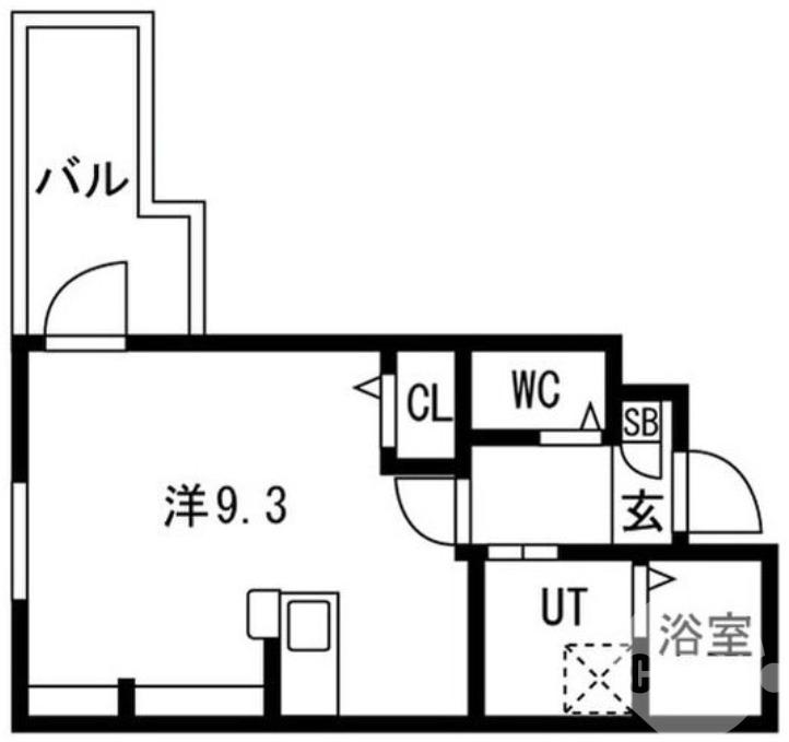 エヌエムセント(ワンルーム/4階)の間取り写真