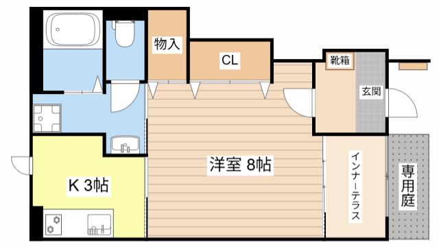 守山6丁目アパート(1K/1階)の間取り写真