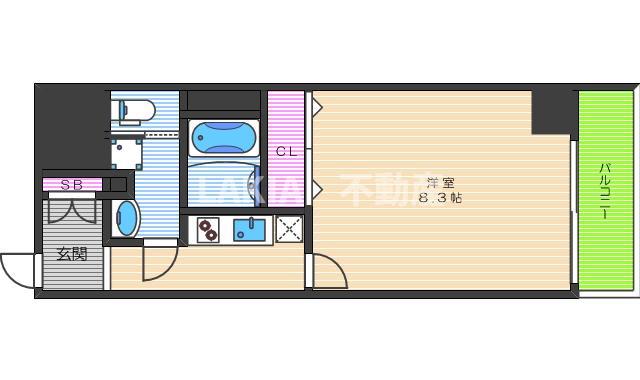 エグゼ天王寺II(1K/10階)の間取り写真