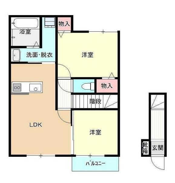 ルネッサンス(2LDK/2階)の間取り写真