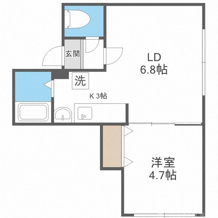 ラフレール(1LDK/4階)の間取り写真