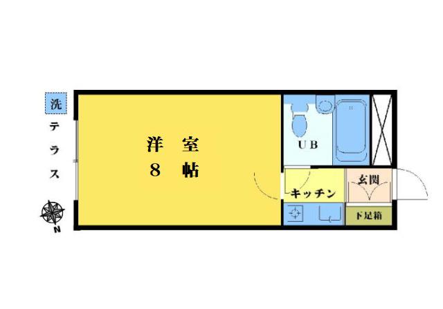 エクセレント東中野(1K/1階)の間取り写真