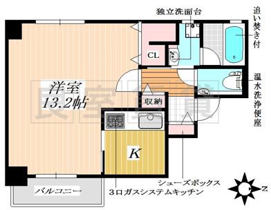 LA CASA ALBA DUE(1K/9階)の間取り写真