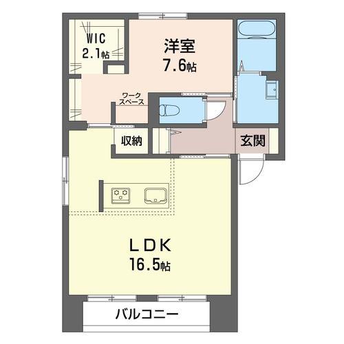 セゾンヴィラージュ B(1LDK/1階)の間取り写真