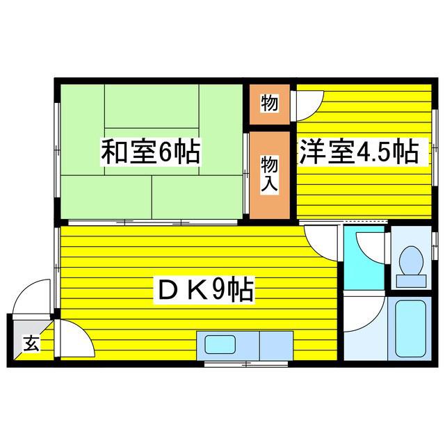 コーポセノー(2DK/2階)の間取り写真