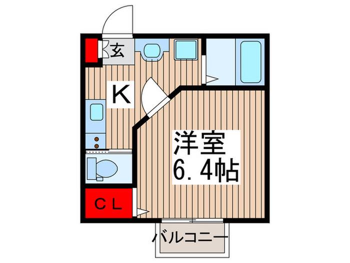 キャメル鳩ケ谷本町(1K/2階)の間取り写真